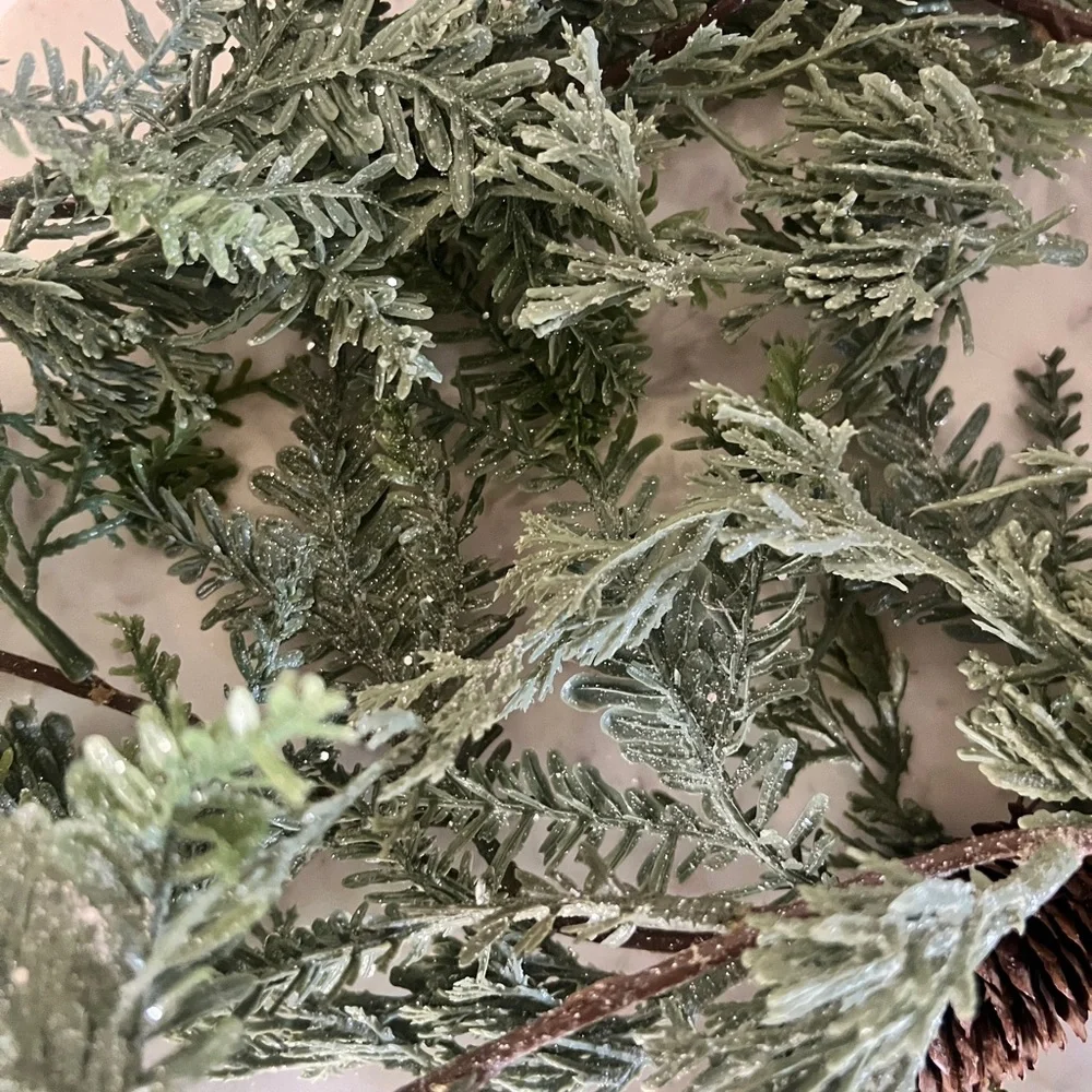 Set of Six - 6 feet Ashland Green Holiday Garland with Pinecones